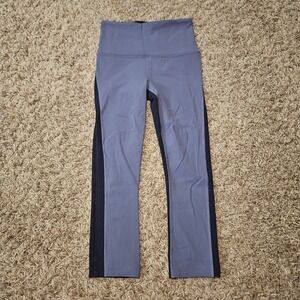 Athleta Horizon Scallop Capri Black Blue Gray Athletic Leggings Women's Size XXS